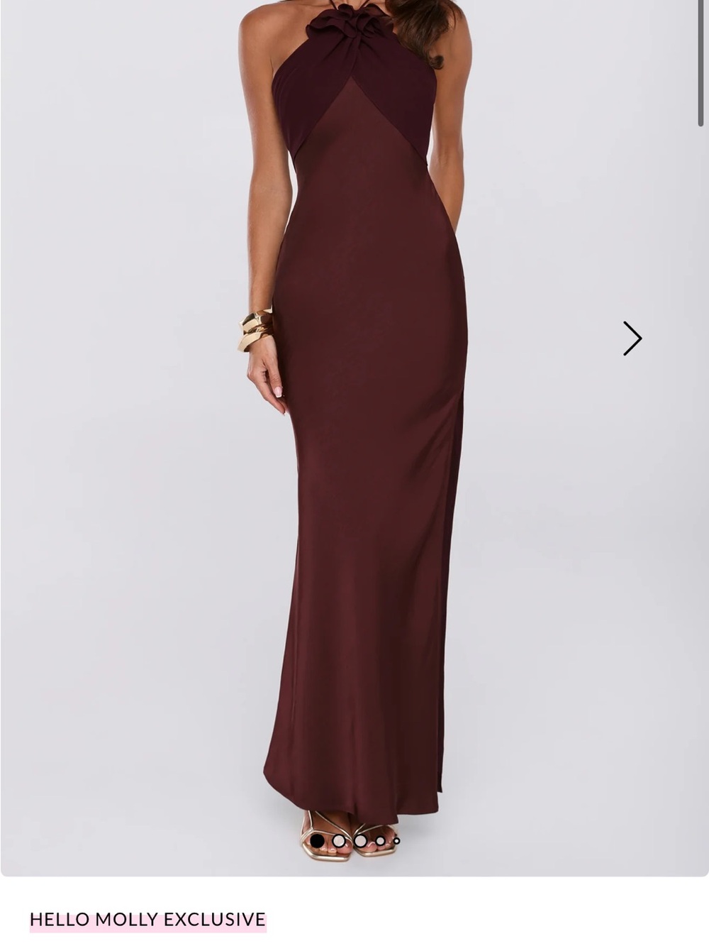 Hello Molly Wine Halter Maxi Dress